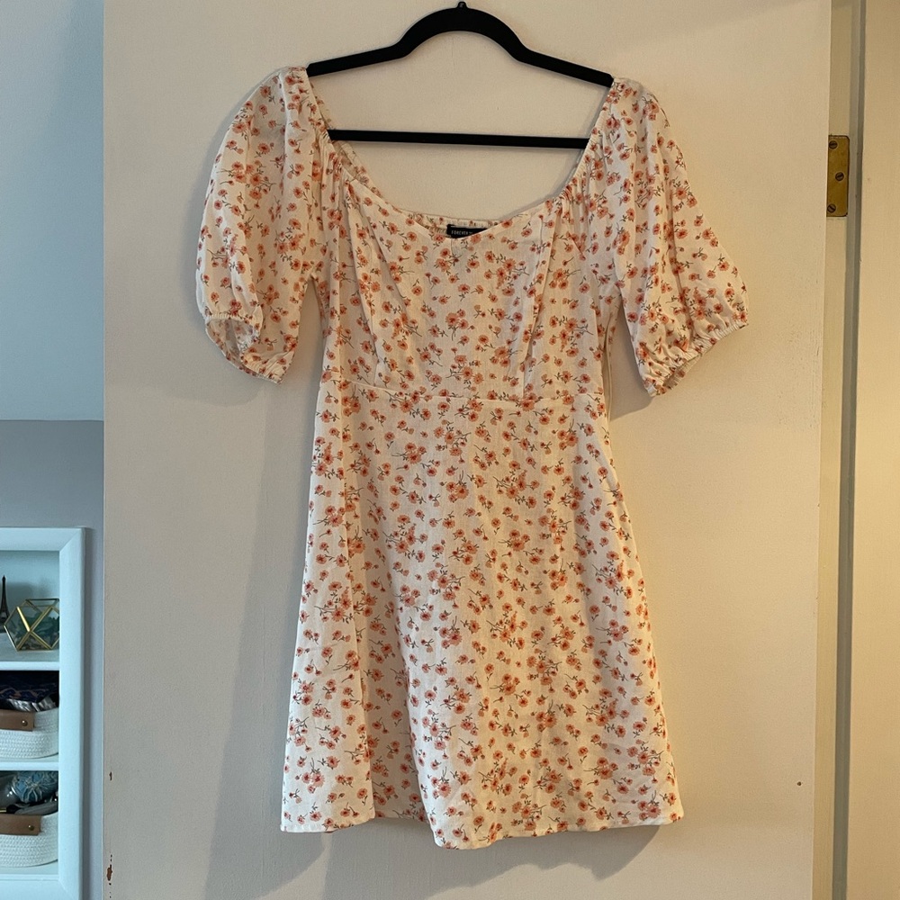 Mini white floral dress